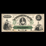 Canada, St. Stephen's Bank, 3 dollars <br /> 1 juillet 1860