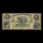 Canada, Bank of Liverpool, 4 dollars <br /> 1 novembre 1871