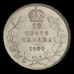 Canada, Édouard VII, 10 cents <br /> 1909