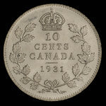 Canada, Georges V, 10 cents <br /> 1931