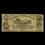Canada, Commercial Bank of Canada, 1 dollar <br /> 2 janvier 1857