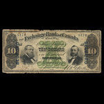 Canada, Exchange Bank of Canada, 10 dollars <br /> 1 novembre 1872