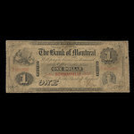 Canada, Banque de Montréal, 1 dollar <br /> 2 janvier 1857