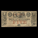 Canada, Banque de Montréal, 5 dollars <br /> 1 mai 1849