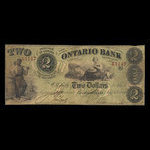 Canada, Ontario Bank, 2 dollars <br /> 15 août 1861