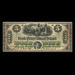 Canada, Bank of Prince Edward Island, 5 dollars <br /> 1 janvier 1877