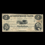 Canada, St. Stephen's Bank, 2 dollars <br /> 1 mai 1863