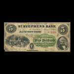 Canada, St. Stephen's Bank, 5 dollars <br /> 1 mai 1863