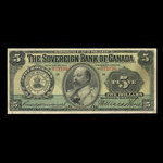 Canada, Sovereign Bank of Canada, 5 dollars <br /> 1 mai 1905