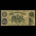 Canada, Bank of Toronto (The), 5 dollars <br /> 1 juillet 1890