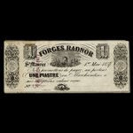 Canada, Forges Radnor, 1 dollar <br /> 1 mai 1857