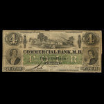 Canada, Commercial Bank of the Midland District, 4 dollars <br /> 2 mai 1854
