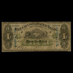 Canada, Consolidated Bank of Canada, 4 dollars <br /> 1 juillet 1876