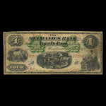 Canada, Mechanics Bank (Montréal), 4 dollars <br /> 1 juin 1872