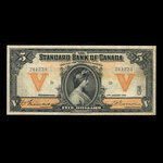 Canada, Standard Bank of Canada, 5 dollars <br /> 2 janvier 1919