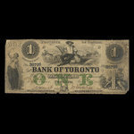 Canada, Bank of Toronto (The), 1 dollar <br /> 2 juillet 1859