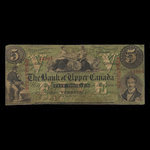 Canada, Bank of Upper Canada (York), 5 dollars <br /> 1 janvier 1861