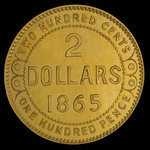 Canada, Victoria, 2 dollars <br /> 1865