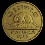 Canada, Georges VI, 5 cents <br /> 1937