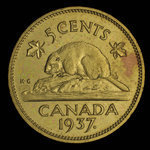 Canada, Georges VI, 5 cents <br /> 1937