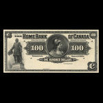 Canada, Home Bank of Canada, 100 dollars <br /> 2 mars 1914