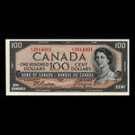 Canada, Banque du Canada, 100 dollars <br /> 1954