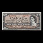 Canada, Banque du Canada, 100 dollars <br /> 1954