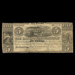 Canada, Bank of Fredericton, 5 shillings <br /> 6 mars 1838