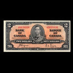 Canada, Banque du Canada, 2 dollars <br /> 2 janvier 1937