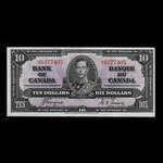 Canada, Banque du Canada, 10 dollars <br /> 2 janvier 1937
