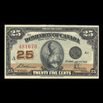 Canada, Dominion du Canada, 25 cents <br /> 2 juillet 1923