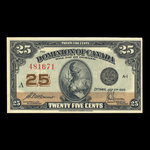 Canada, Dominion du Canada, 25 cents <br /> 2 juillet 1923