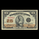 Canada, Dominion du Canada, 25 cents <br /> 2 juillet 1923