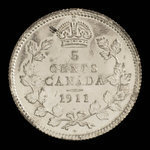 Canada, Georges V, 5 cents <br /> 1911