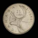 Canada, Georges VI, 25 cents <br /> 1946