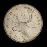 Canada, Georges VI, 25 cents : 1946
