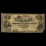 Canada, Commercial Bank of Canada, 5 dollars <br /> 2 janvier 1857