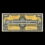 Canada, Sterling Bank of Canada, 10 dollars <br /> 3 janvier 1921