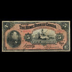 Canada, Home Bank of Canada, 5 dollars <br /> 1 mars 1920