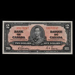 Canada, Banque du Canada, 2 dollars <br /> 2 janvier 1937