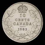 Canada, Édouard VII, 10 cents <br /> 1903