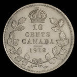 Canada, Georges V, 10 cents <br /> 1918