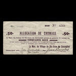 Canada, Village de Ste-Anne de Chicoutimi, 50 cents <br /> 15 février 1940