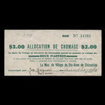 Canada, Village de Ste-Anne de Chicoutimi, 2 dollars <br /> 25 janvier 1940