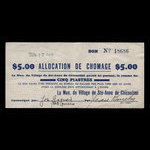 Canada, Village de Ste-Anne de Chicoutimi, 5 dollars <br /> 29 février 1940