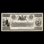 Canada, Bank of British North America, 5 dollars <br /> 1 mars 1856