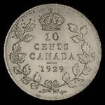 Canada, Georges V, 10 cents <br /> 1929