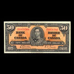 Canada, Banque du Canada, 50 dollars <br /> 2 janvier 1937
