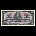 Canada, Banque du Canada, 10 dollars <br /> 2 janvier 1937