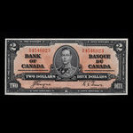 Canada, Banque du Canada, 2 dollars <br /> 2 janvier 1937